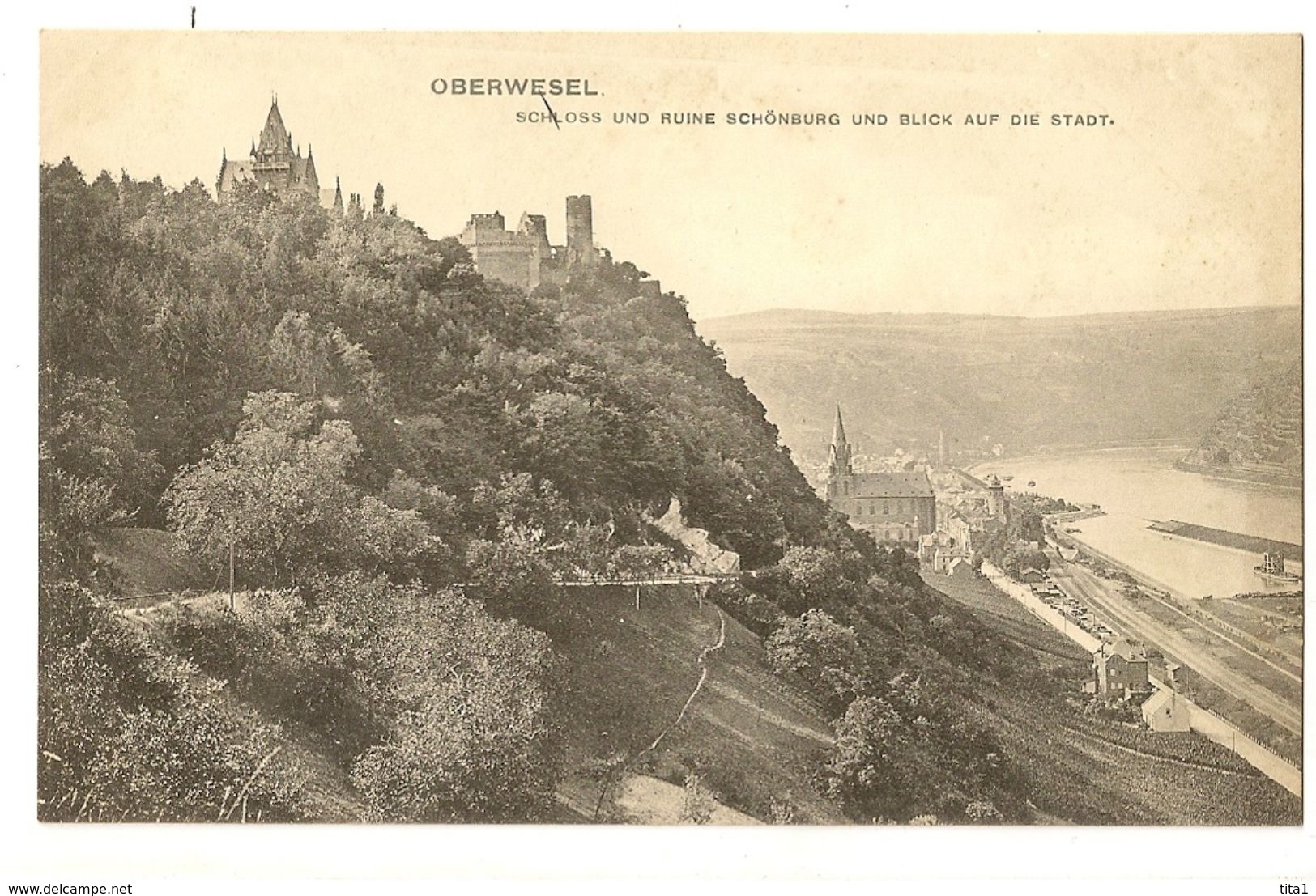 S6953 - Oberwesel - Schloss Und Ruine Schönburg Und Blick Auf Die Stadt - Oberwesel