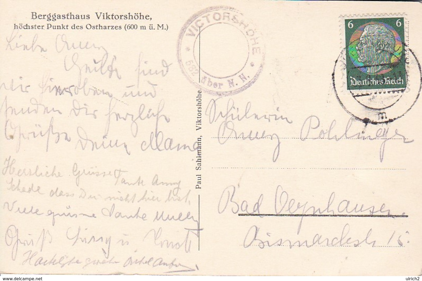 AK Berggasthaus Viktorshöhe - Wildfütterung Auf Der Viktorshöhe - Ostharz - 1938 (33916) - Quedlinburg