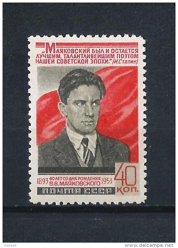 URSS474) 1953 -60°Anniv.rio Nascita MAJAKOWSKI - Unif.1651 MLH - Unused Stamps