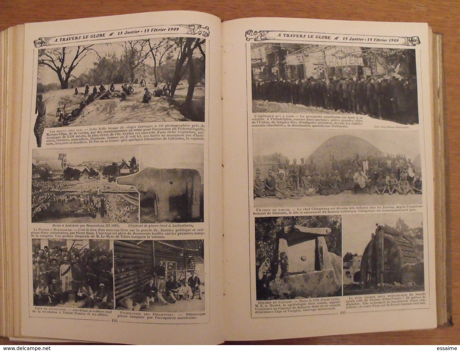 Je Sais Tout. année complète 1909 en 2 tomes. Pierre Lafitte. reliure éditeur