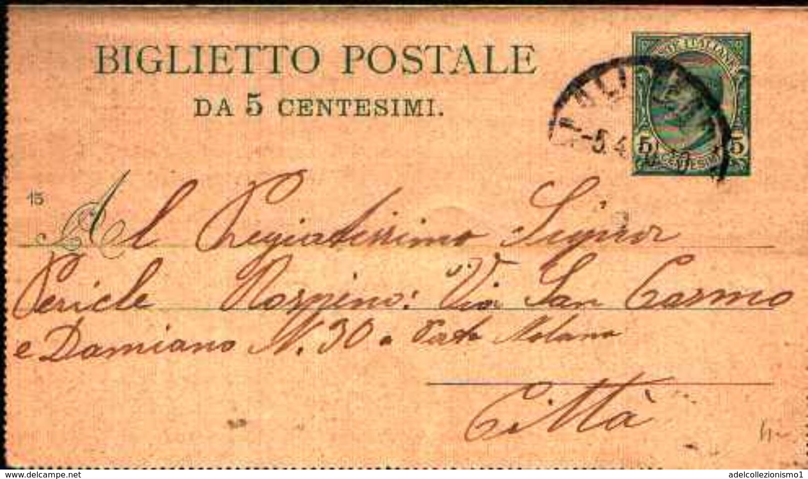 87200) Italia-biglietto Postale Con 5c.leoni N.b10 Da Napoli Per Città Il 5/4/1918 - Interi Postali