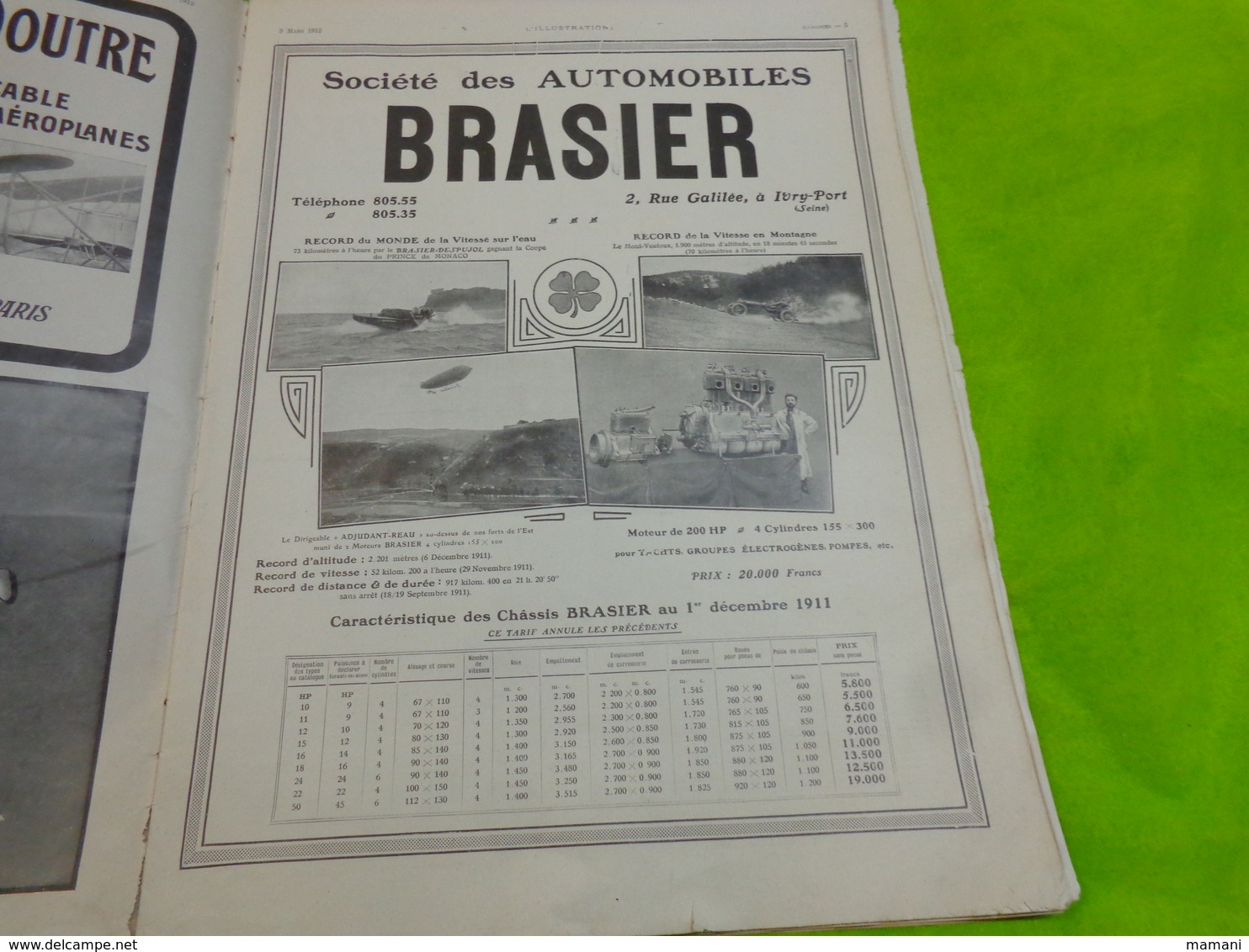 L'illustration 9 Mars 1912 N°3602-pub Nleriot-de Dion Bouton-automobiles Brasier-unic-corsets ND Etc... - 1900 - 1949