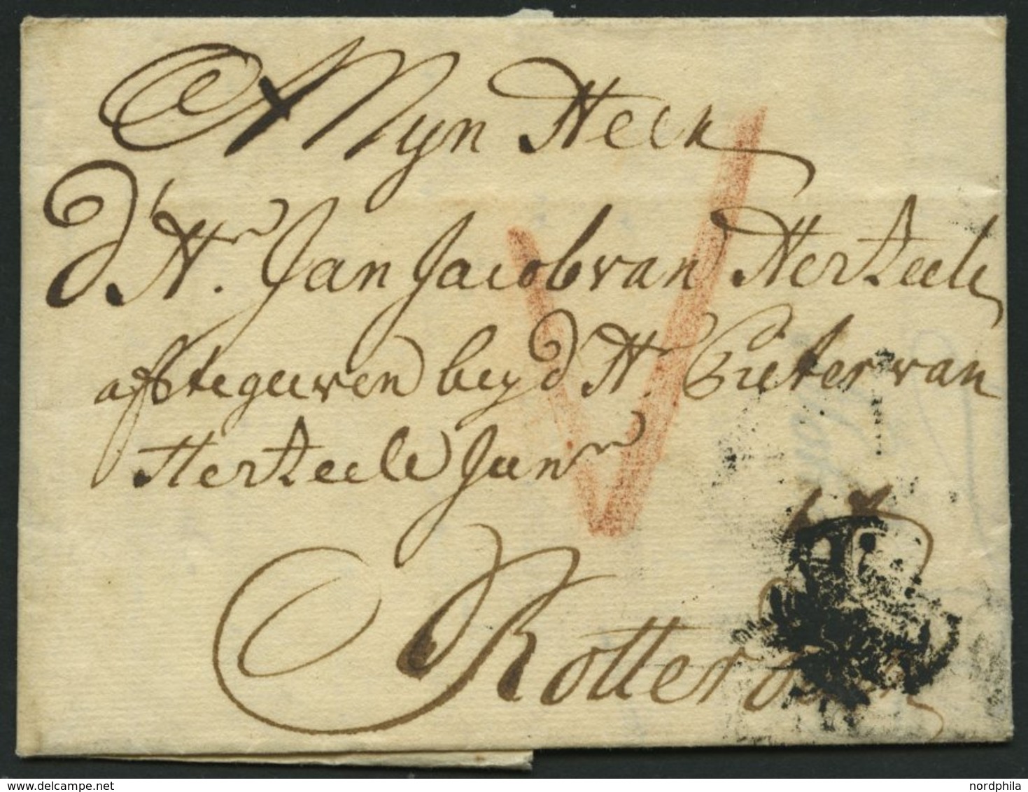 HAMBURG VORPHILA 1734, Brief Von Hamburg Nach Rotterdam, Feinst - Sonstige & Ohne Zuordnung