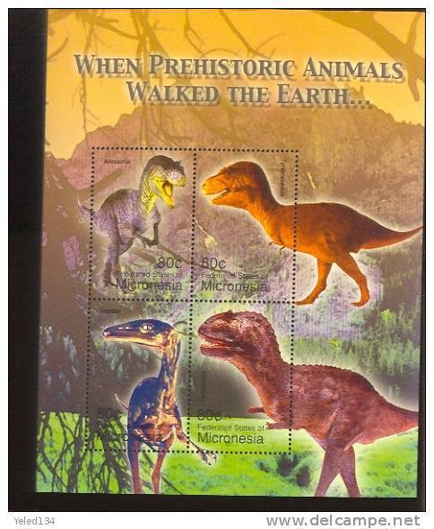 MICRONESIA   617  MINT NEVER HINGED MINI SHEET OF DINOSAURS   #   M-349  ( - Préhistoriques