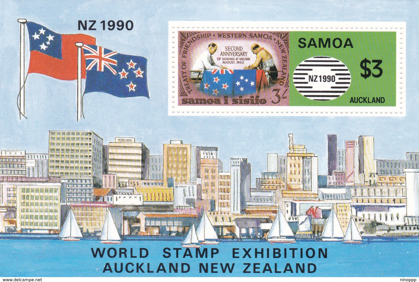 Samoa SG 851 1990 New Zealand 90 Stamp Exhibition , Souvenir Sheet Mint Never Hinged - Samoa