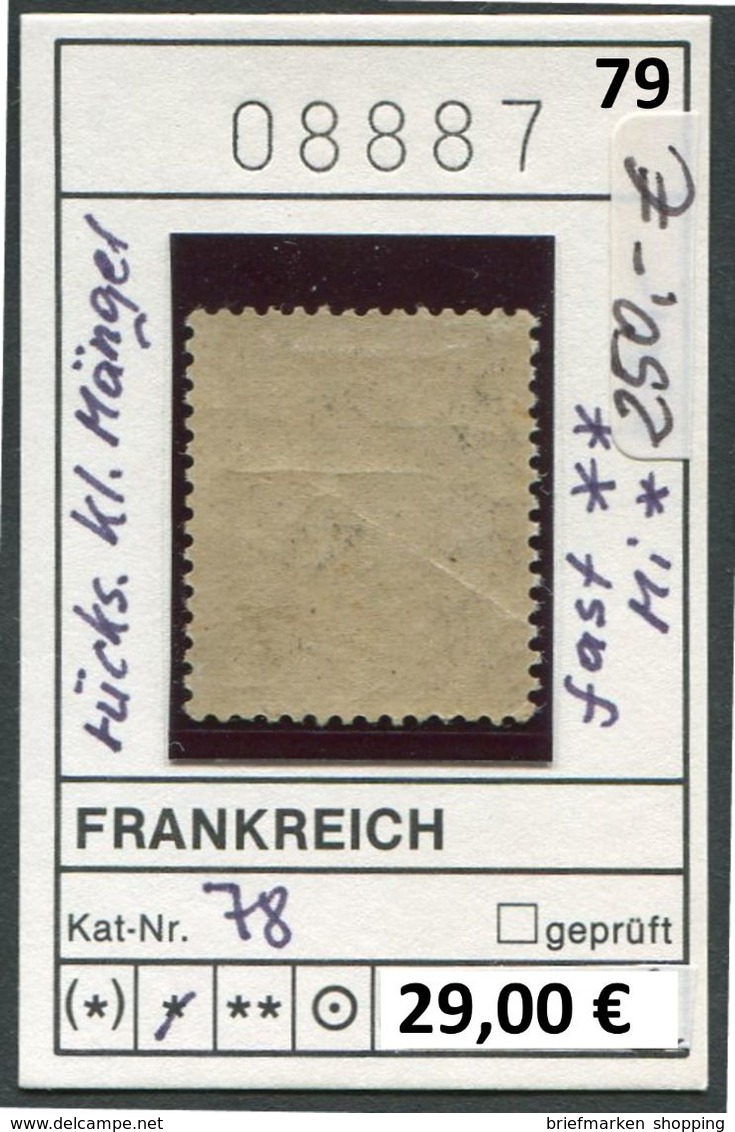 Frankreich - France - Francia -  Michel 78 - * Charn. (scan Renversée) - Michel 250,00 Euro - 1876-1898 Sage (Type II)