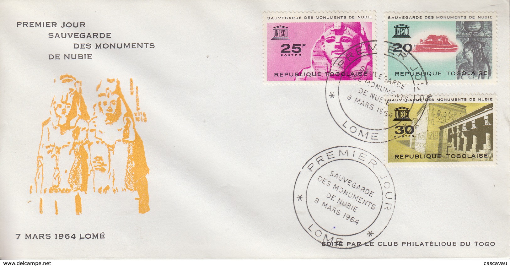 Enveloppe  FDC  1er  Jour    TOGO   Sauvegarde  Des  Monuments  De   Nubie   1964 - Togo (1960-...)