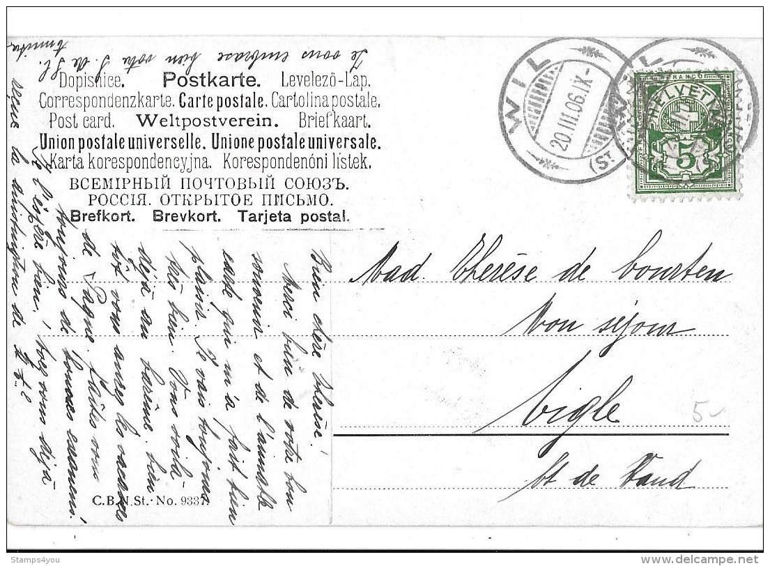 75 - 29 - Carte Avec Timbre Type Chiffre Et Cachets à Date De Wil 1906 - Lettres & Documents