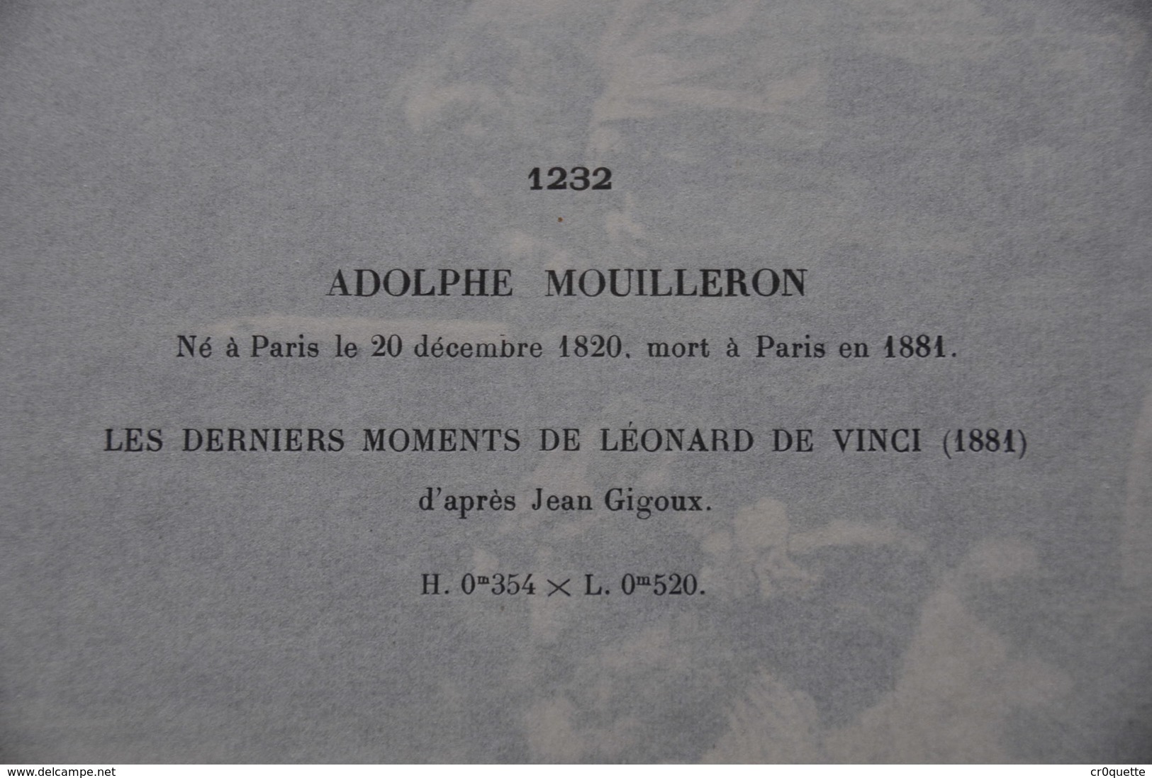 GRAVURE 1232 / LES DERNIERS MOMENTS DE LEONARD DE VINCI Par ADOLPHE MOUILLERON - Prints & Engravings