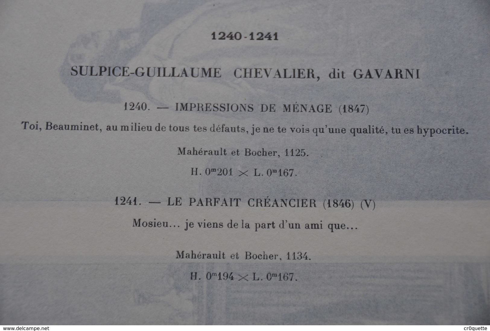 GRAVURES 1240-1241  / IMPRESSIONS DE MENAGE Et LE PARFAIT CREANCIER Par SULPICE CHEVALIER Dit GAVARNI - Stampe & Incisioni