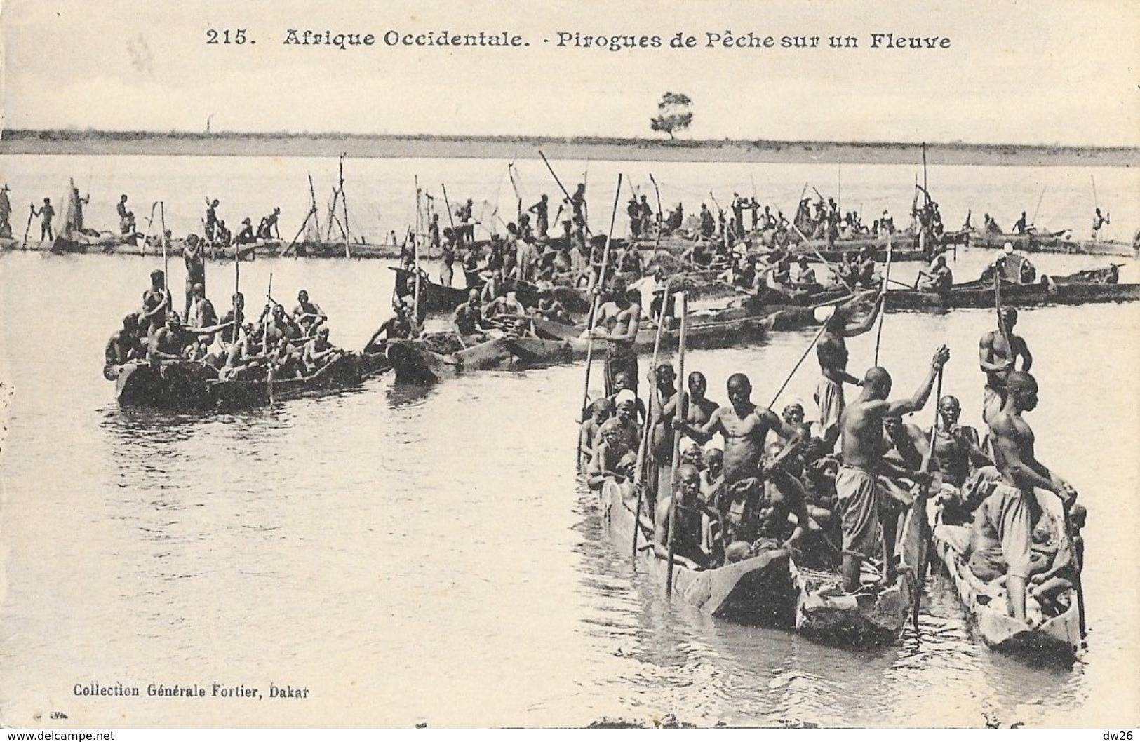 Afrique Occidentale - Pirogues De Pêche Sur Un Fleuve (Sénégal?) - Collection Fortier - Carte Non Circulée - Sénégal