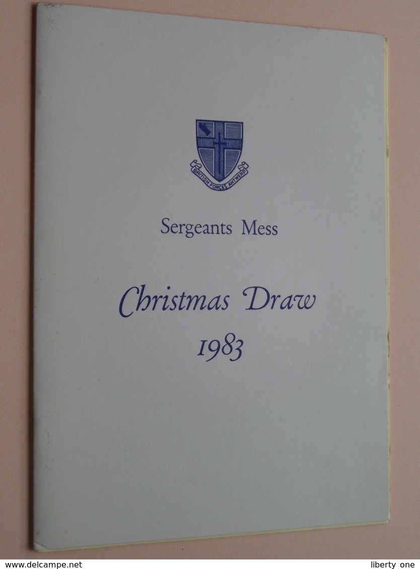 SERGEANTS Mess CHRISTMAS DRAW 1983 ( British Forces Antwerp - 12 Pages ) ! - Menus