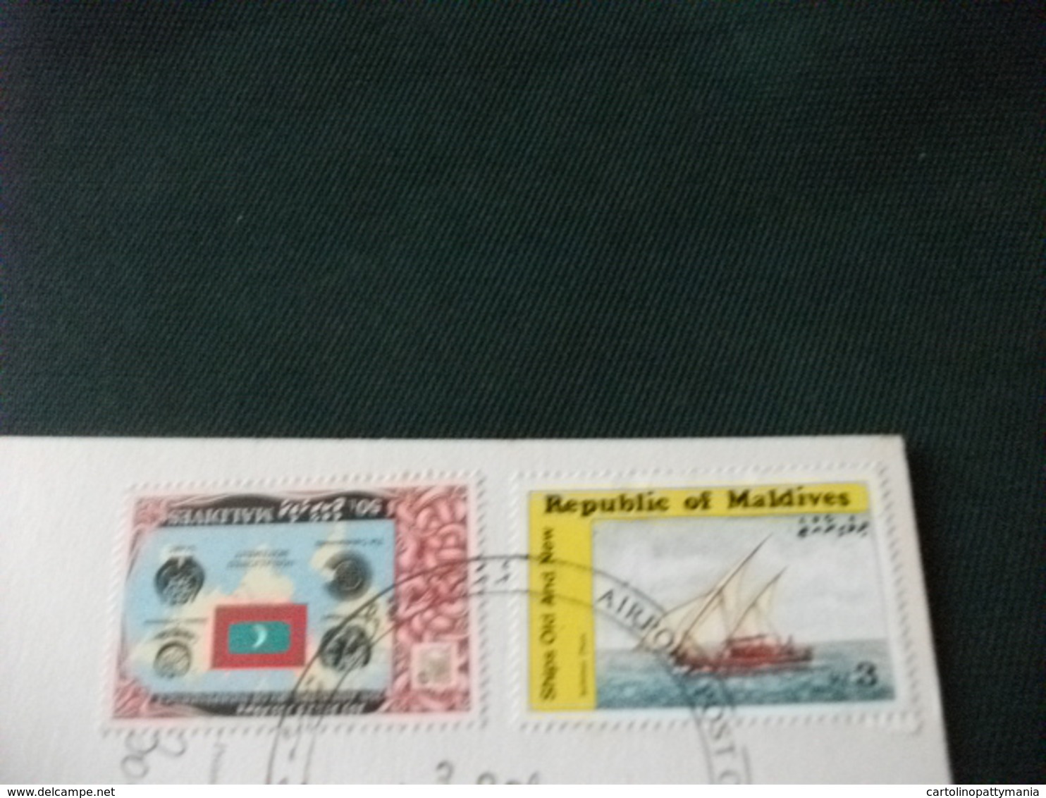 STORIA POSTALE  FRANCOBOLLO MALDIVES  VILLAGGIO DI BODUHITHI  VELE - Maldives