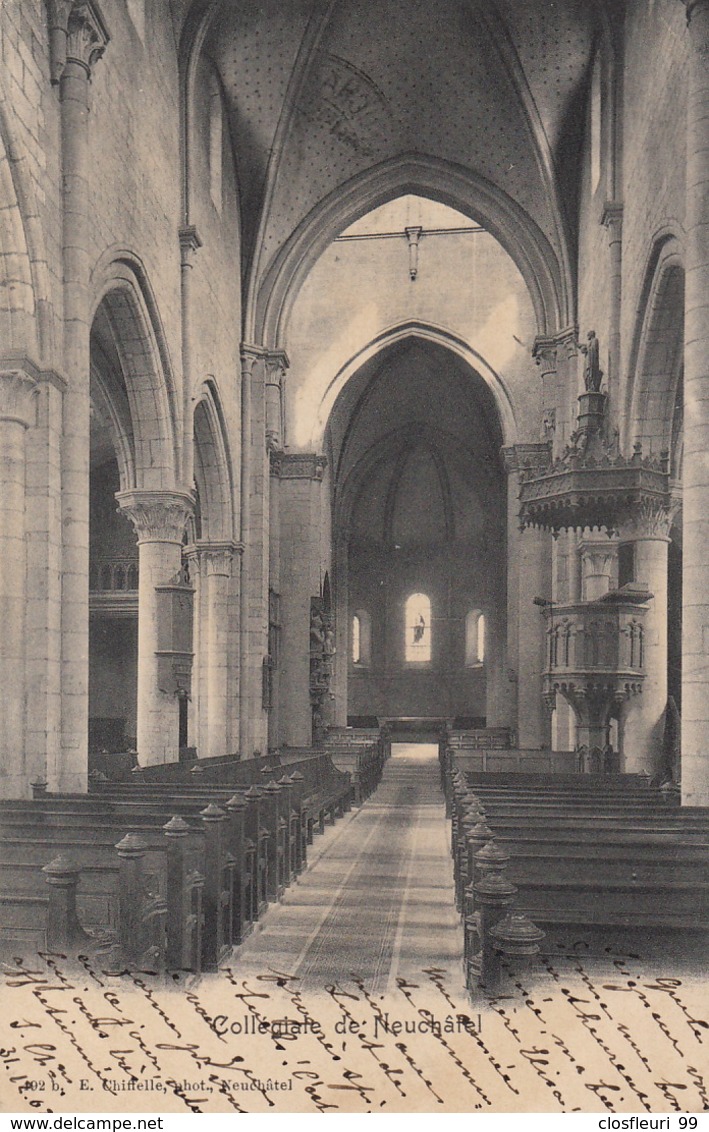 Oblitération Lame De Rasoir : Neuchâtel. 21.12.1902 / Collégiale De Neuchâtel - Postmark Collection