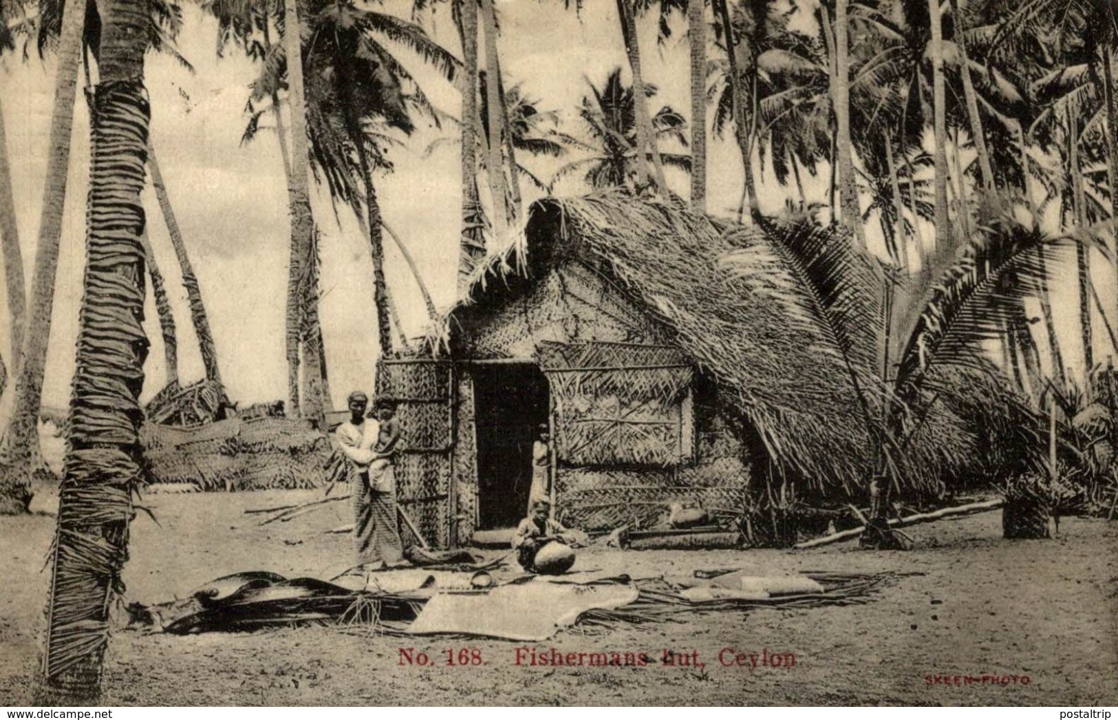 168 FISHERMANS HUTT CEYLON   SRI LANKA . CEYLON CEYLAN - Sri Lanka (Ceilán)