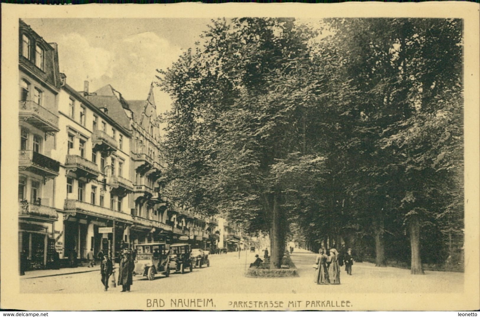 AK Bad Nauheim, Parkstrasse Mit Parkallee, O 1920 (29787) - Bad Nauheim