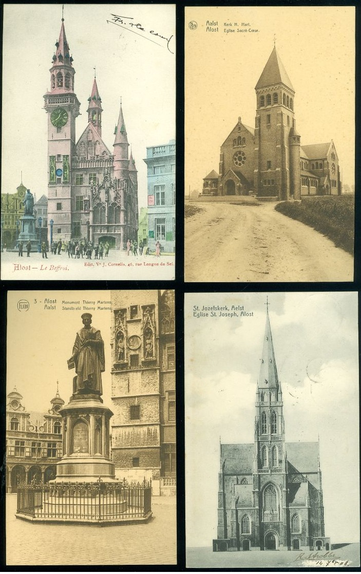 Beau lot de 40 cartes postales de Belgique  Alost     Mooi lot van 40 postkaarten van België  Aalst - 40 scans