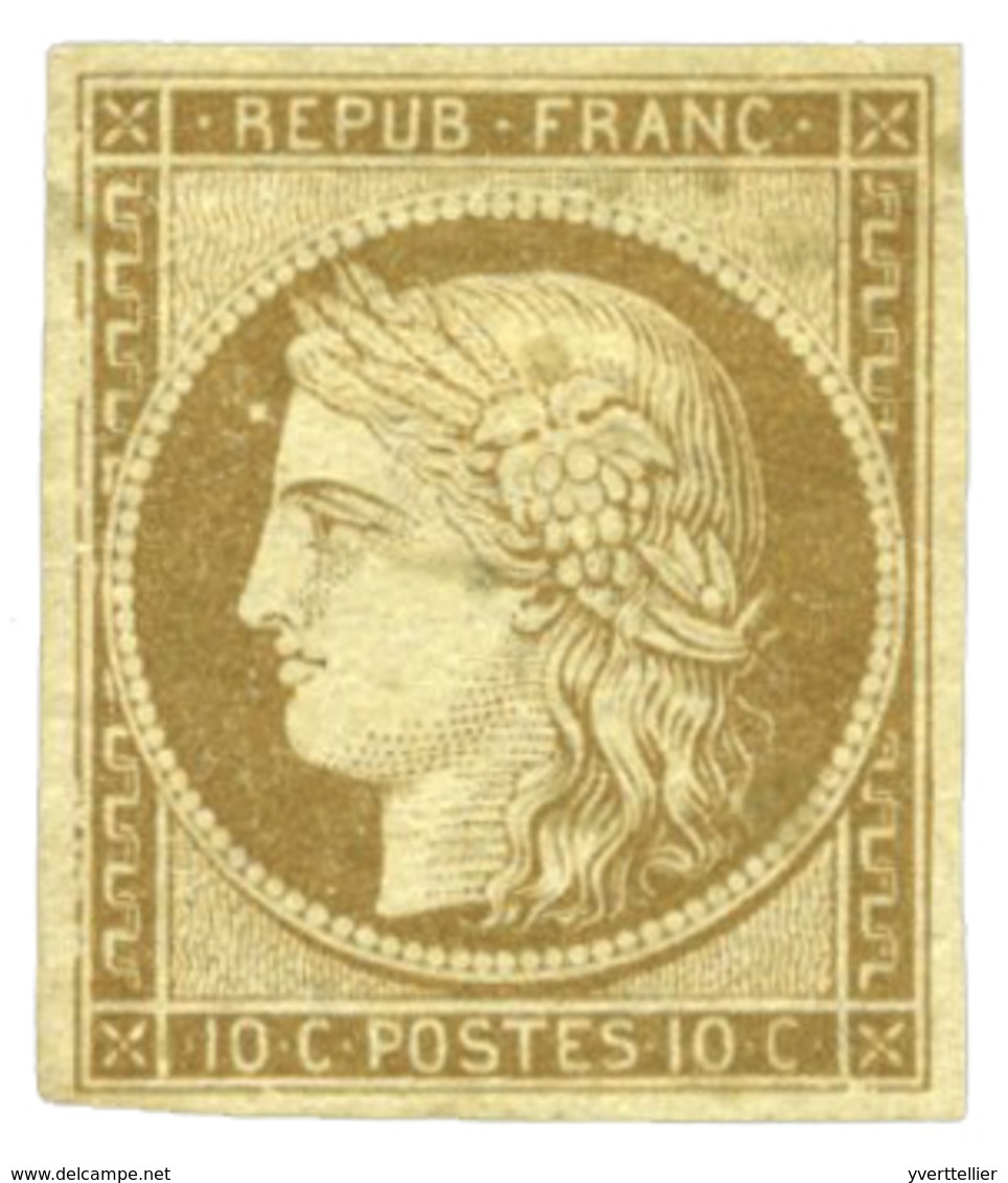 1 N°1* 10 C. Bistre-jaune.Très Bel Exemplaire Avec Charnière Légère - Andere & Zonder Classificatie