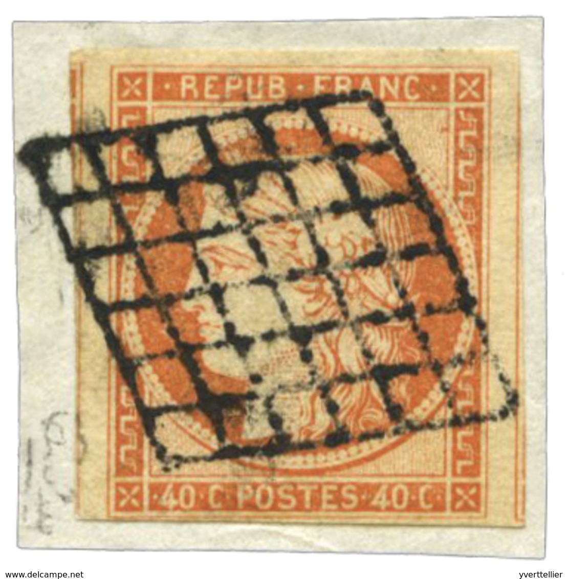 17 N°5 Obl. TB 40 C. Orange Sur Fragment. - Other & Unclassified