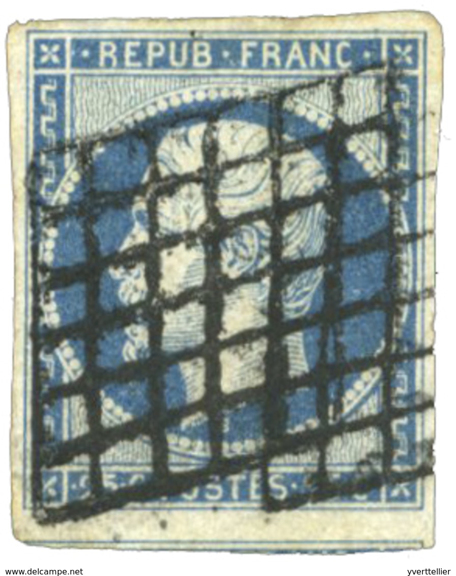 36 N°10 Obl. B/TB 25 C. Bleu. Oblitération Grille, Infime Aminci - Otros & Sin Clasificación