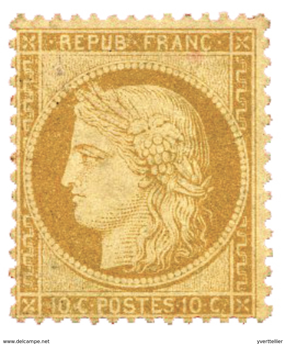 110 N°36* TB 10 C. Bistre-jaune. Pas De Charnière Mais Légères Adhérences, Signé Calves. - Other & Unclassified