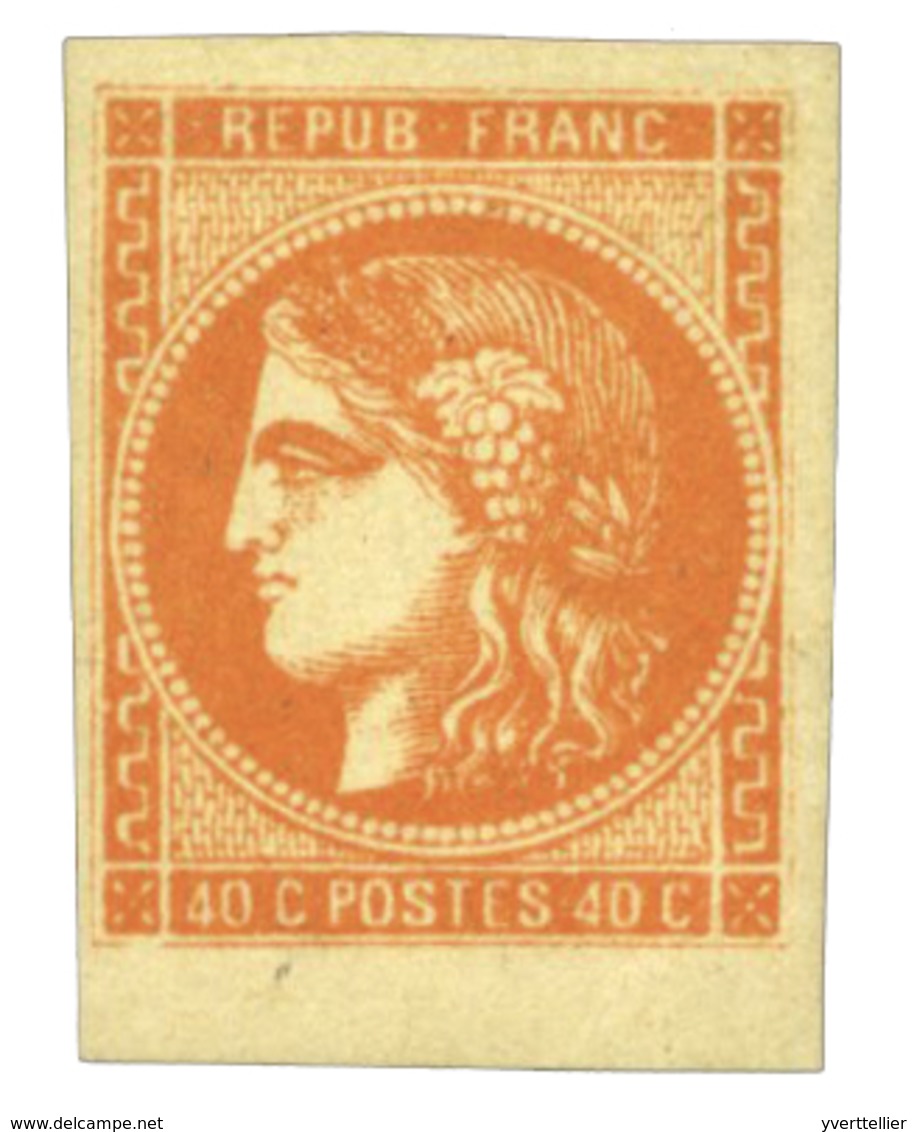 149 N°48* 40 C. Orange. Petit Bord De Feuille. Infime Pli - Other & Unclassified