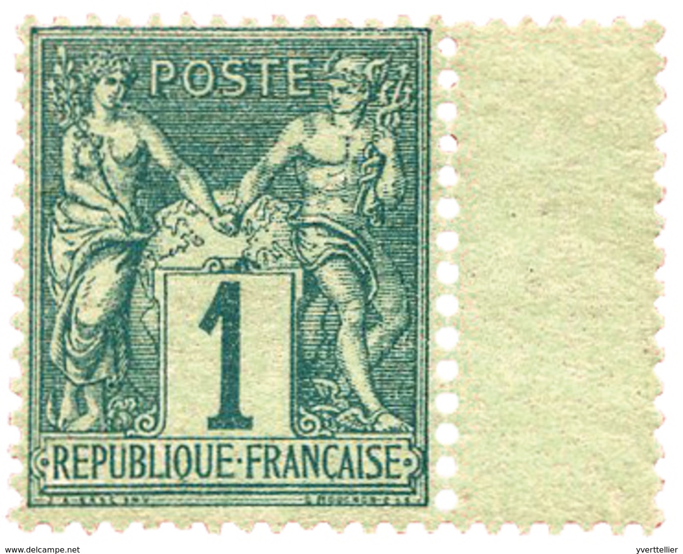 185 N°61** 1 C. Vert. Très Bel Exemplaire, Bon Centrage. Signé Scheller - Other & Unclassified