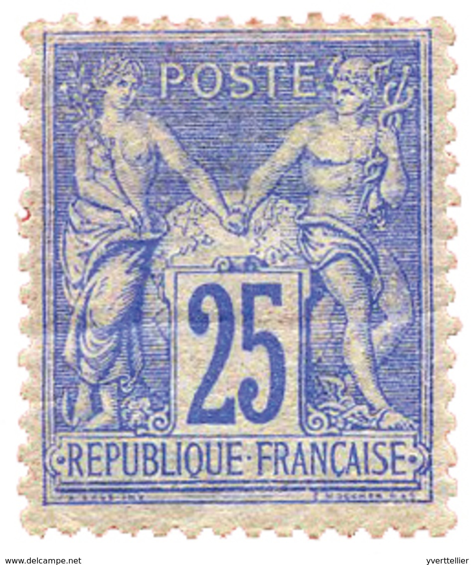 199 N°78* 25 C. Outremer. Pli Vertical Et Forte Charnière - Other & Unclassified