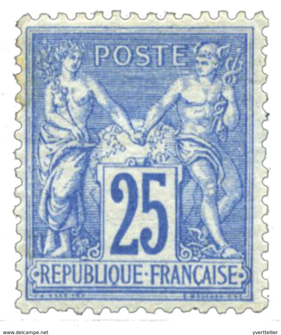 203 N°79* 25 C. Bleu. Légère Rousseur. Bon Centrage, Signé Scheller - Autres & Non Classés