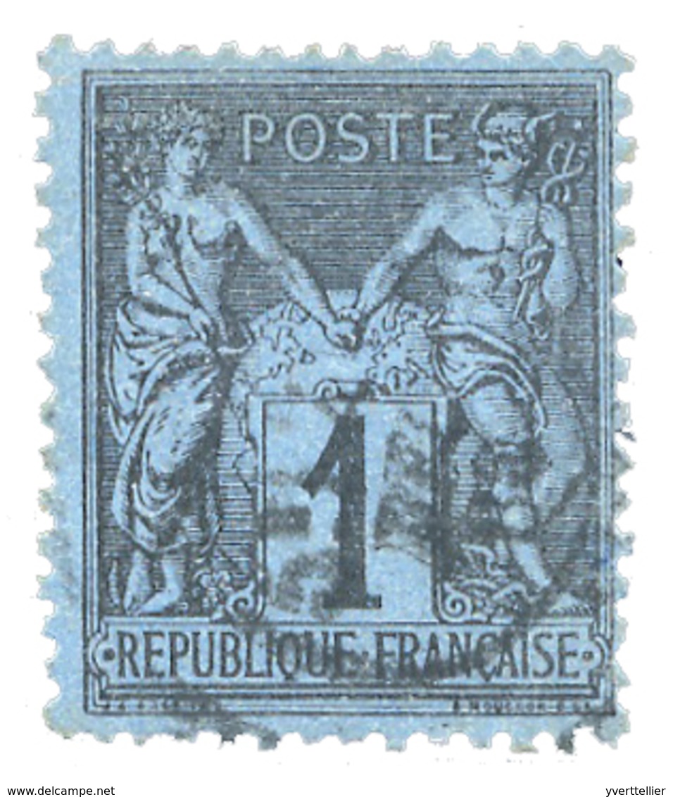 209 N°84 Obl. TB 1 C. Bleu De Prusse. Très Bel Exemplaire. - Other & Unclassified