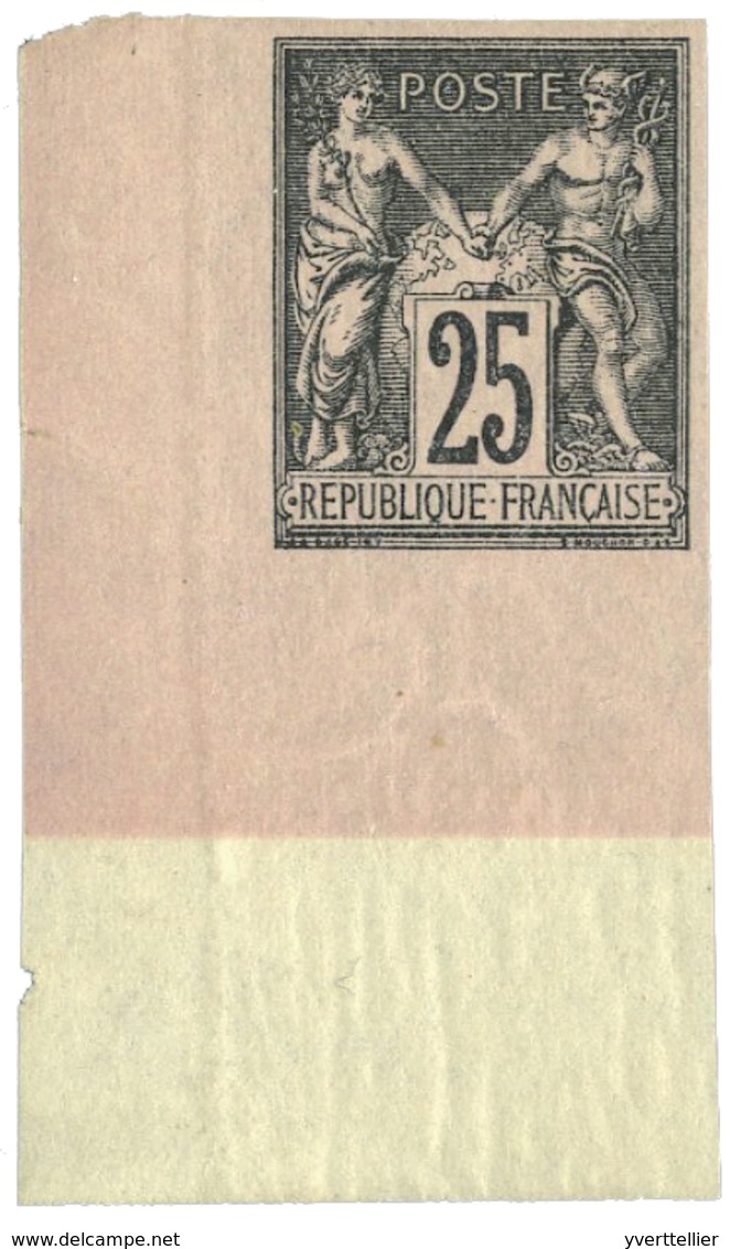 223 N°97b* 25 C. Noir S. Rose. ND. Bord De Feuille. SUP - Other & Unclassified