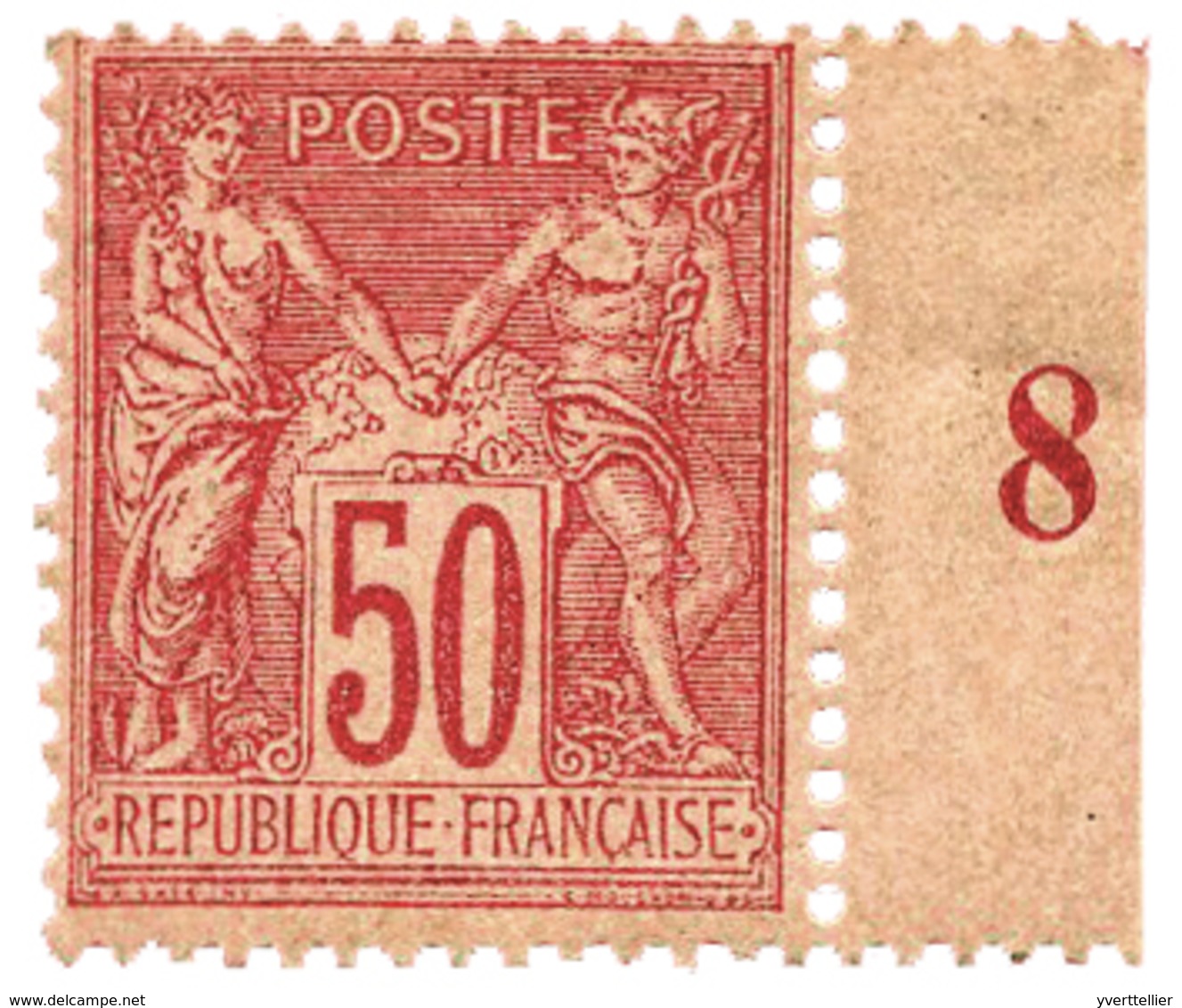 226 N°98** 50 C. Rose Type II - Other & Unclassified