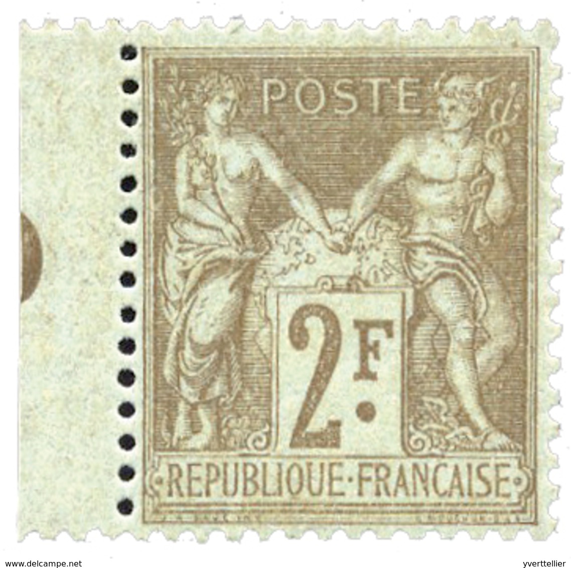 236 N°105** 2 Fr. Bistre S. Azuré. Très Frais. Centrage Normal. - Autres & Non Classés