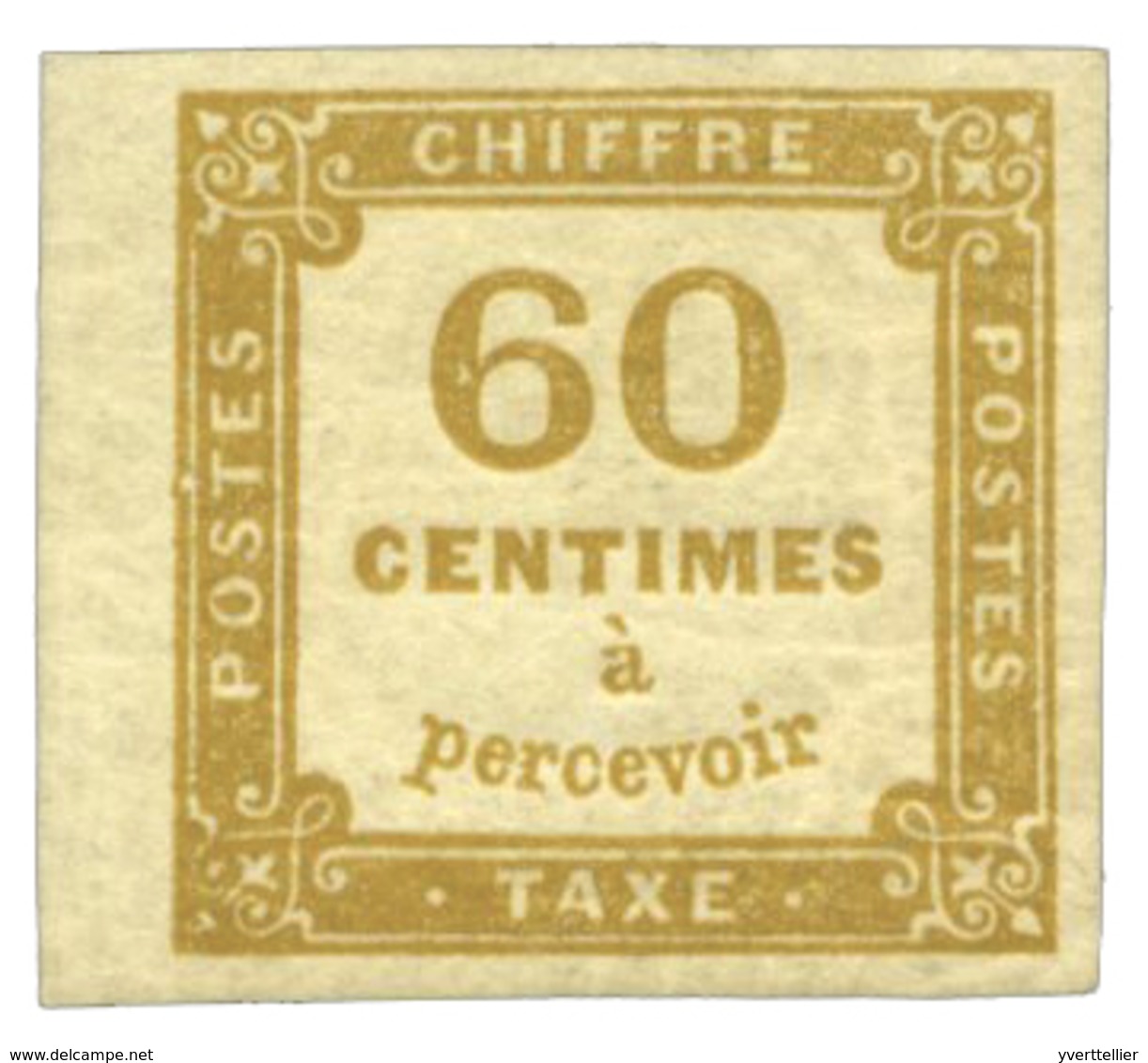 259 Taxe N°8* 60 C. Jaune-bistre. Petit Bord De Feuille - Sonstige & Ohne Zuordnung