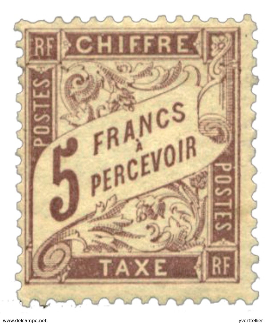 270 Taxe N°27** 5 F. Marron. Un Point De Rouille Et Une Dent Courte. - Autres & Non Classés