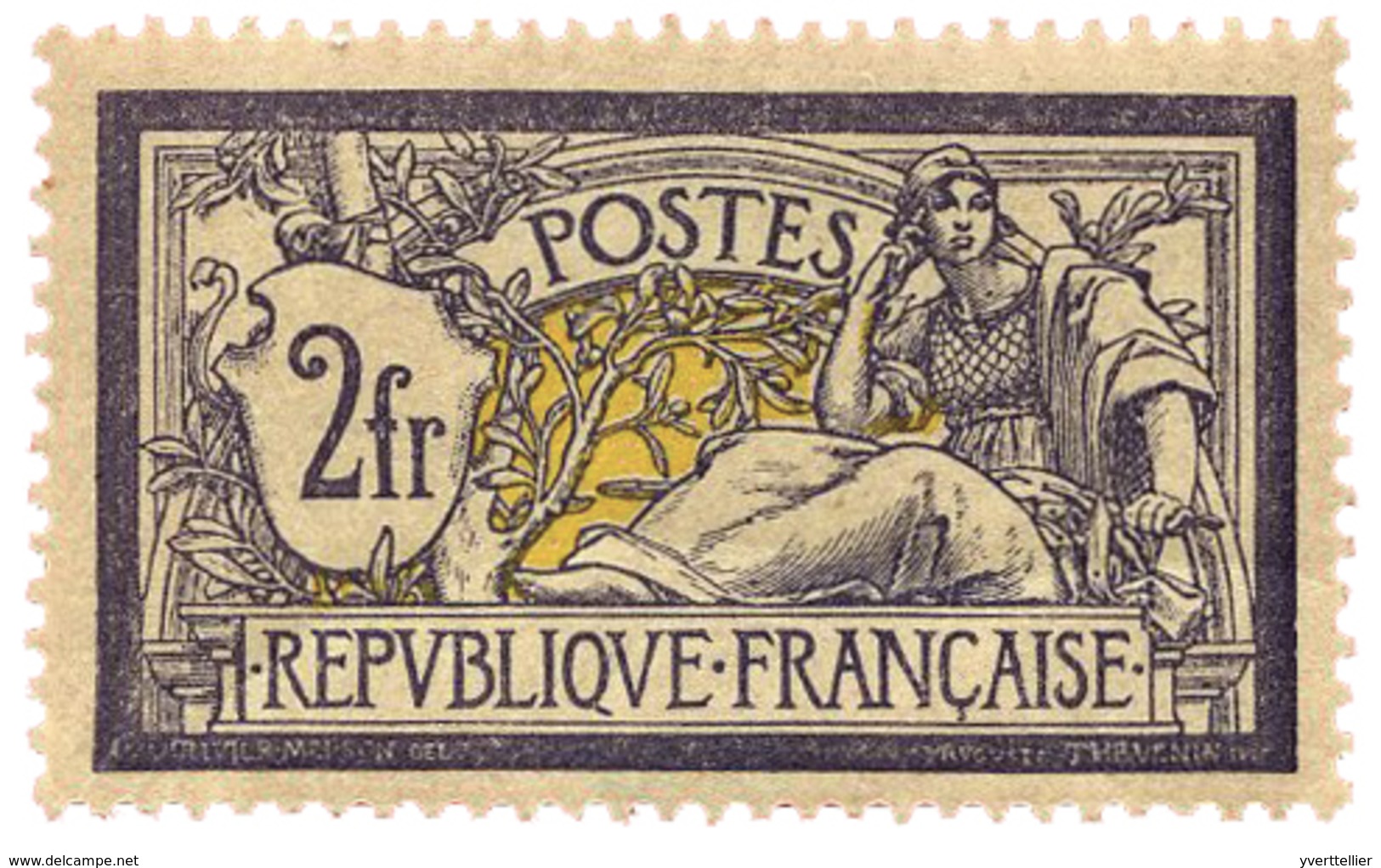 315 N°122* 2 F. Violet Et Jaune Merson. Charnière Propre - Autres & Non Classés