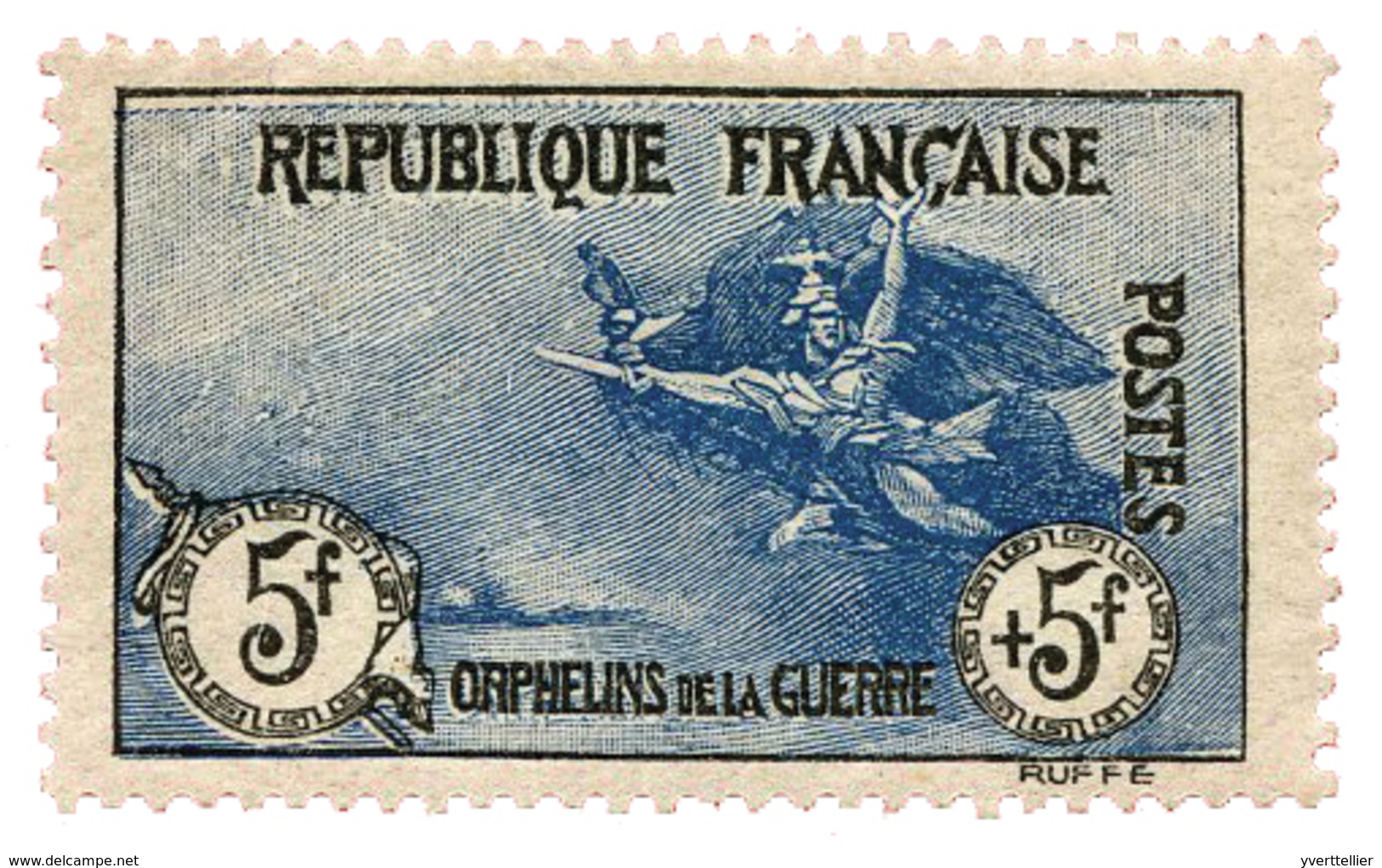 342 N°155* 5 F. + 5 F. Noir Et Bleu Orphelins. Bon Centrage, Signé Calves - Autres & Non Classés