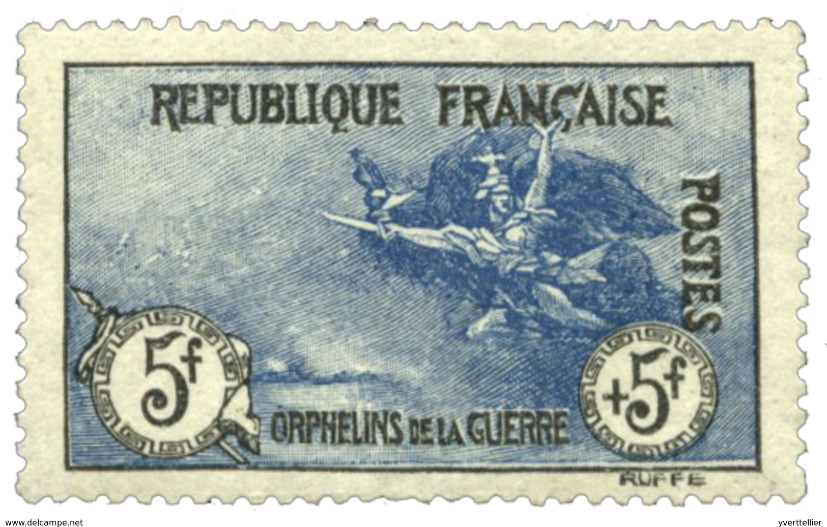 343 N°155* 5 F. + 5 F. Noir Et Bleu Orphelins - Autres & Non Classés