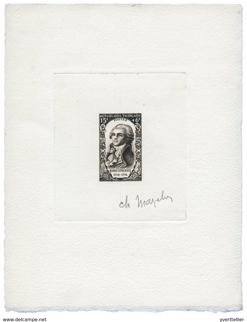 415 N°871 Robespierre En épreuve D'artiste En Noir, Signé Mazelin. - Other & Unclassified