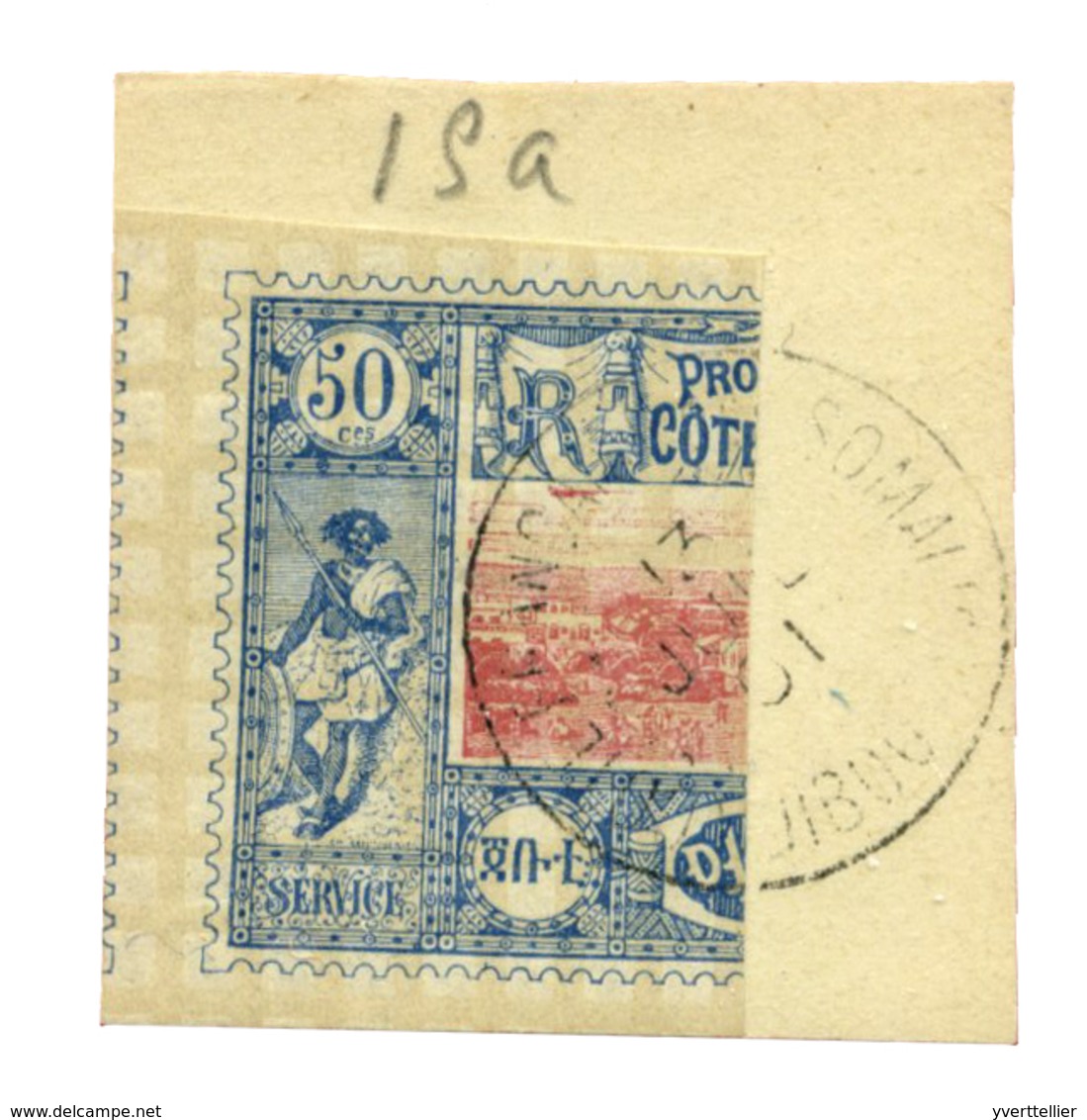 817 Cotes Des Somalis N°15a A Obl. Sur Fragment. Cote: 310 € - Autres & Non Classés