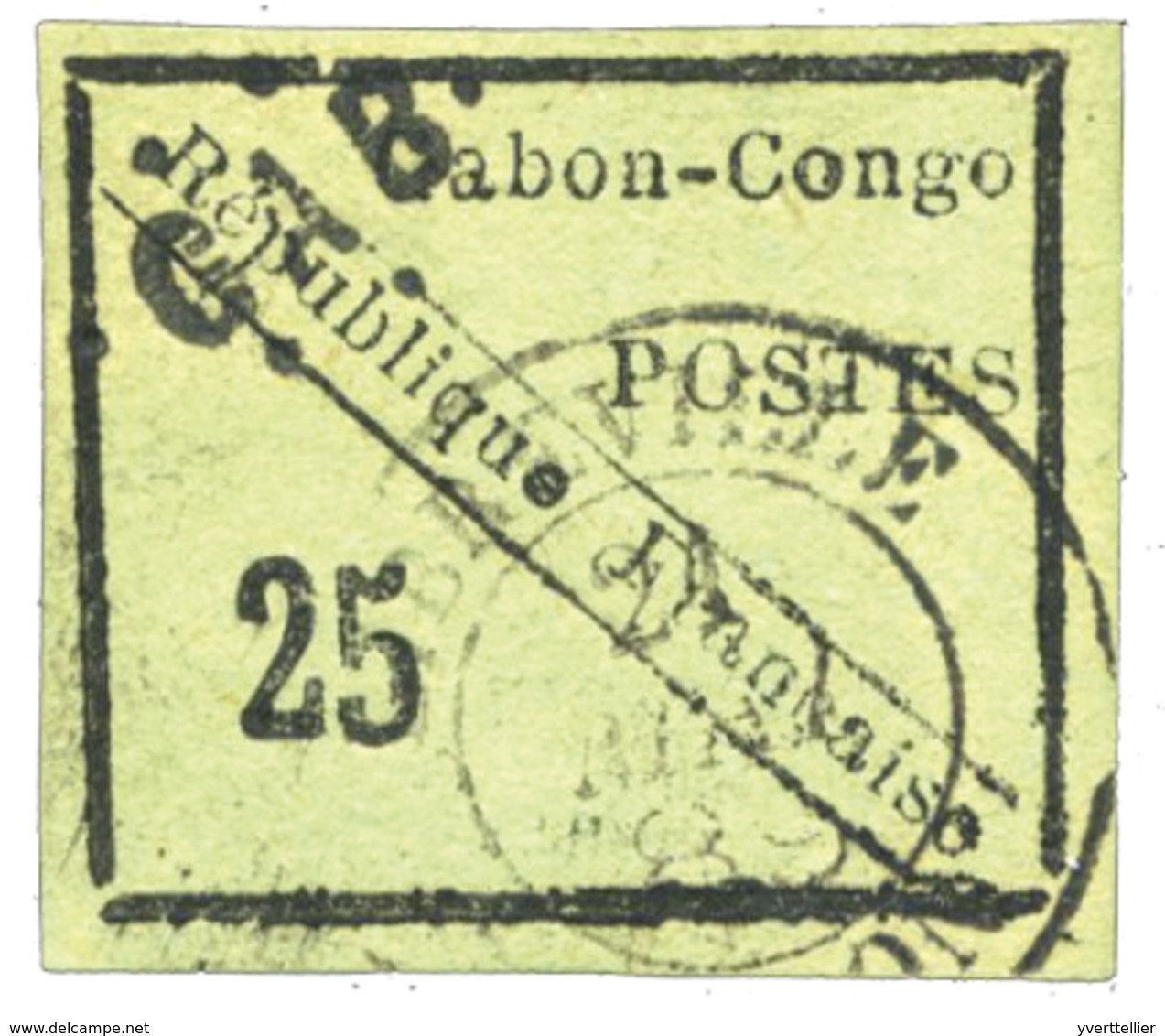 831 Gabon N°15 Obl. TB Signé Scheller. Rare - Autres & Non Classés