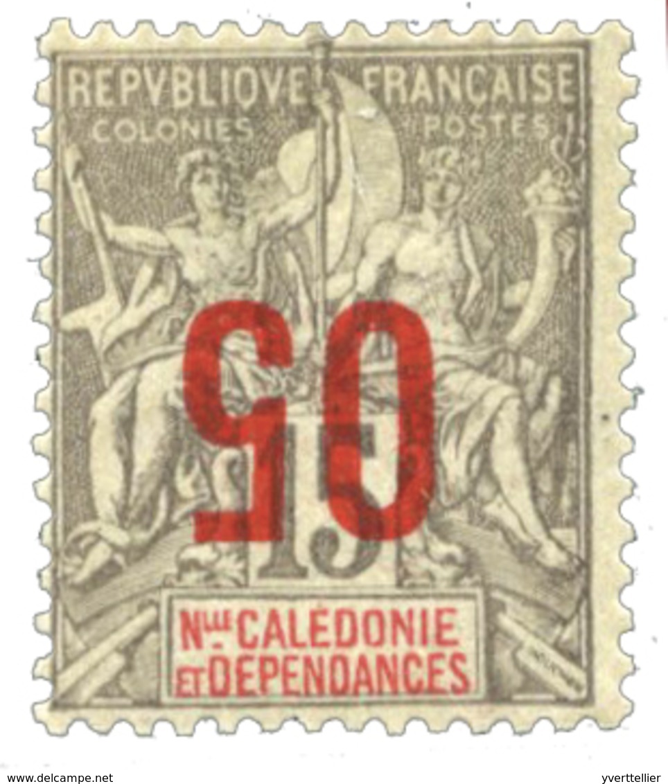 922 Nouvelle-Calédonie N°105a* Surcharge Renversée, Signé Scheller - Other & Unclassified