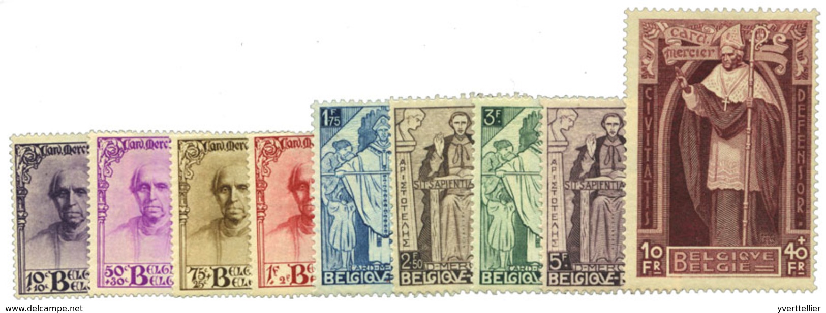 1022 Belgique N°342/350* La Série Cardinal Mercier. Charnières Propres - Sonstige & Ohne Zuordnung