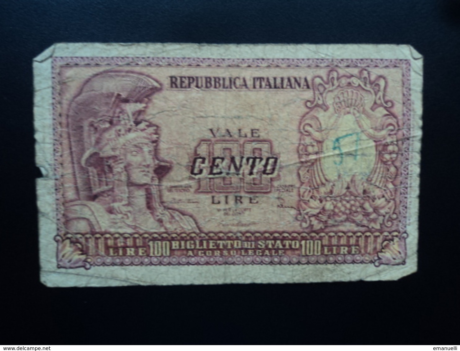 ITALIE : 100 LIRE  31.12.1951   P 92b / CI 22 BS 57 *   Presque TB - 100 Liras