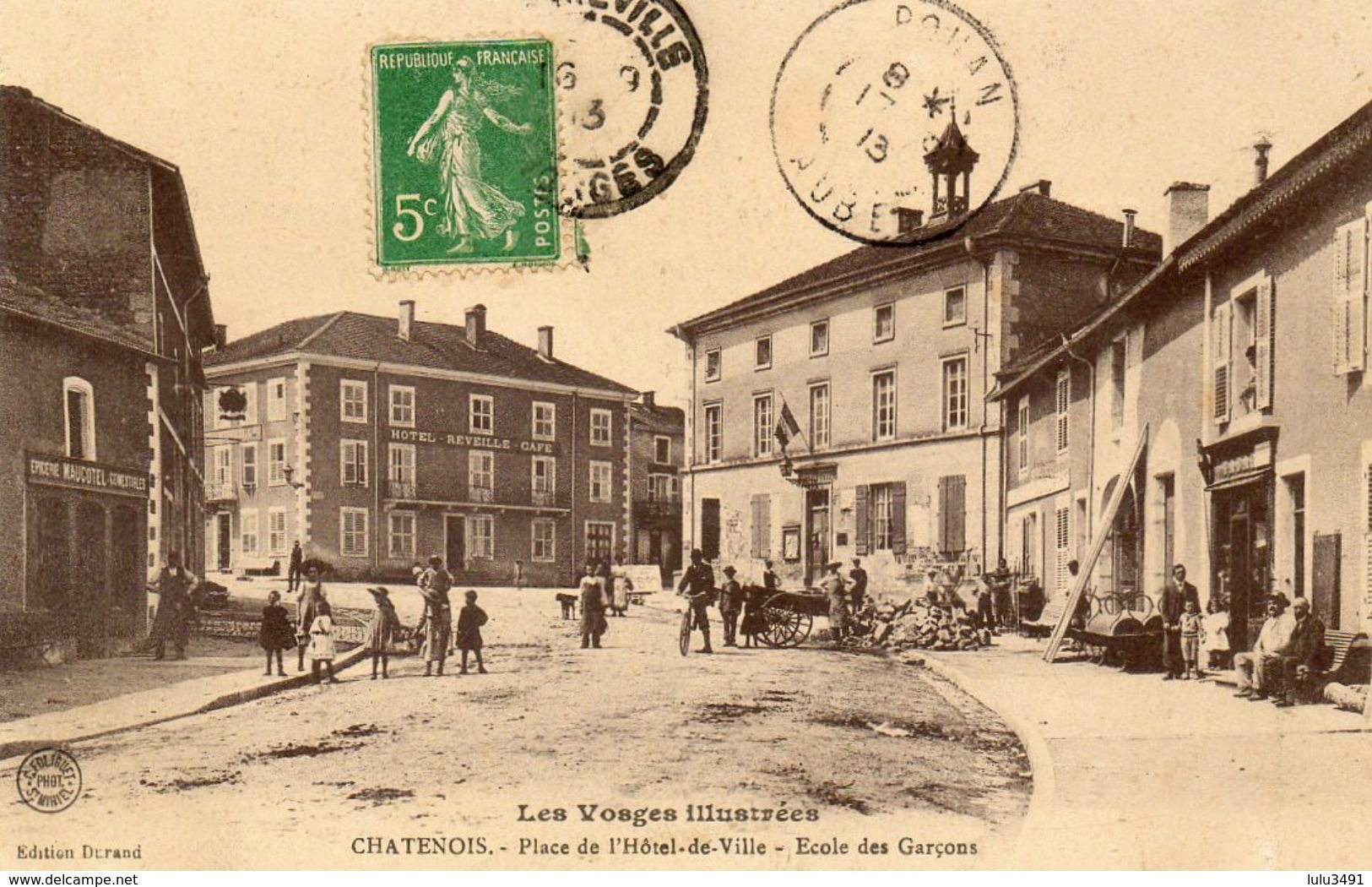 CPA - CHATENOIS (88) - Aspect De L'Hôtel Réveillé Et De La Mairie-Ecole Des Garçons En 1913 - Chatenois