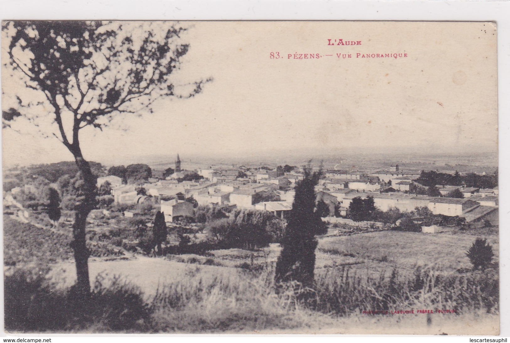 L Aude Pezens Vue Panoramique Labouche 1915 - Autres & Non Classés