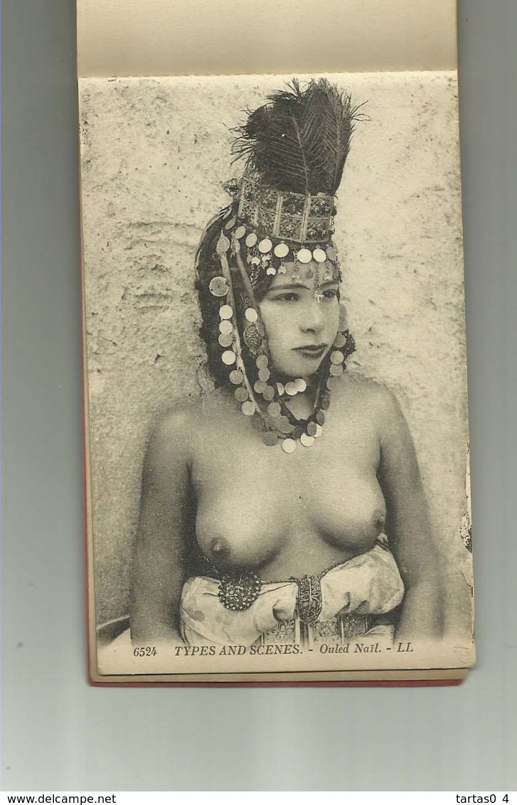 EGYPTE- CARNET 12 CP - egytian types and scenes portrait femmes seins nus bon état