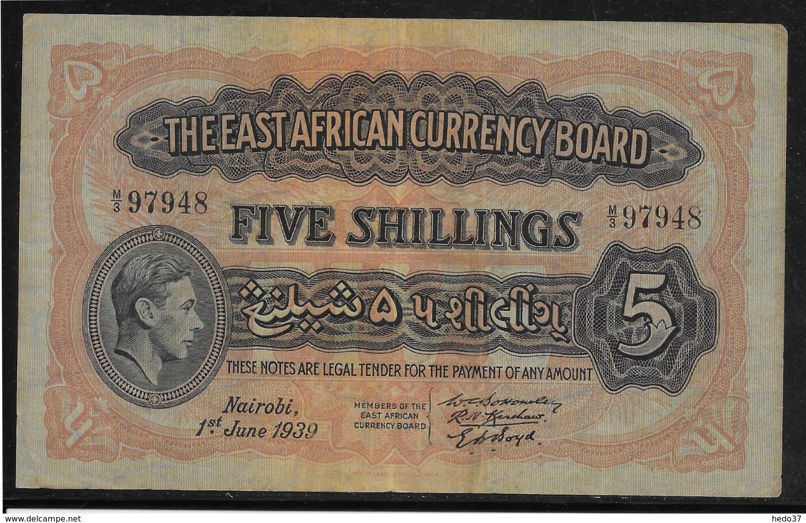 Kenya -  5 Schillings - 1-6-1939 - Pick N°26A - TTB - Kenya