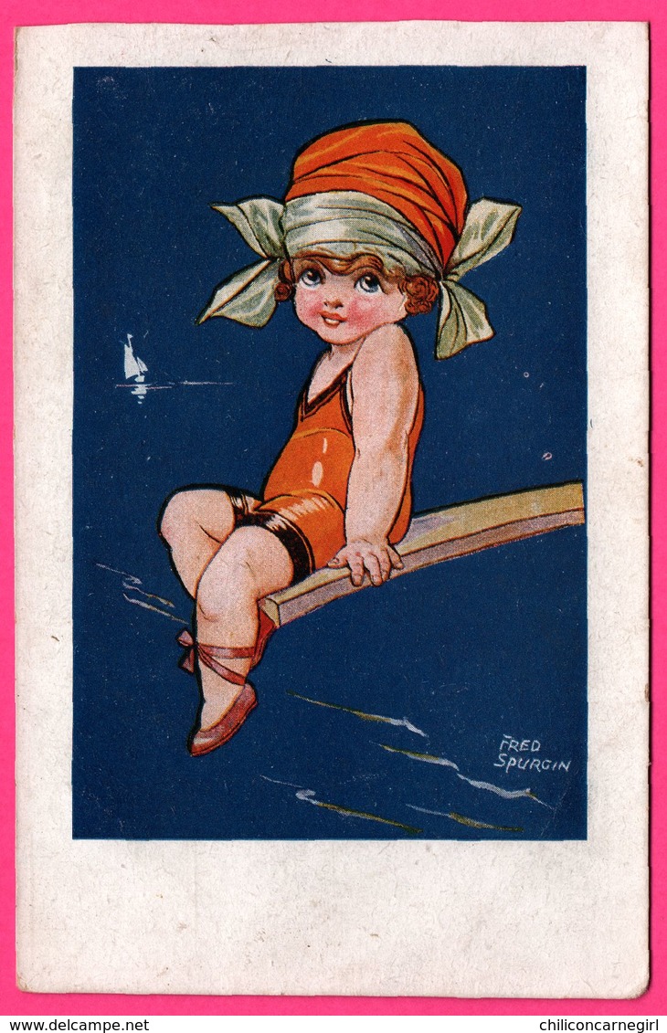 Illustration FRED SPURGIN - Femme Sur Planche Au Dessus De La Mer - Voilier - N° 591 - Spurgin, Fred