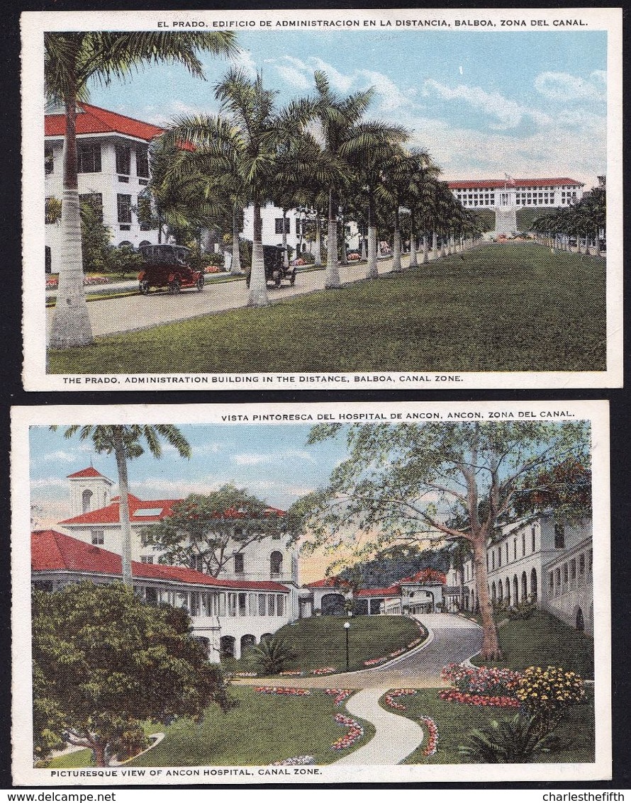 2 X PANAMA - THE PRADO BALBOA CANAL ZONE - Hospital & Administration Building - Panama